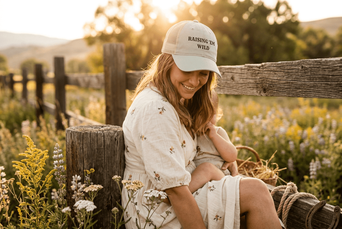 Raising 'Em Wild Trucker Hat | Distressed Snapback Cap - Kelso Designs