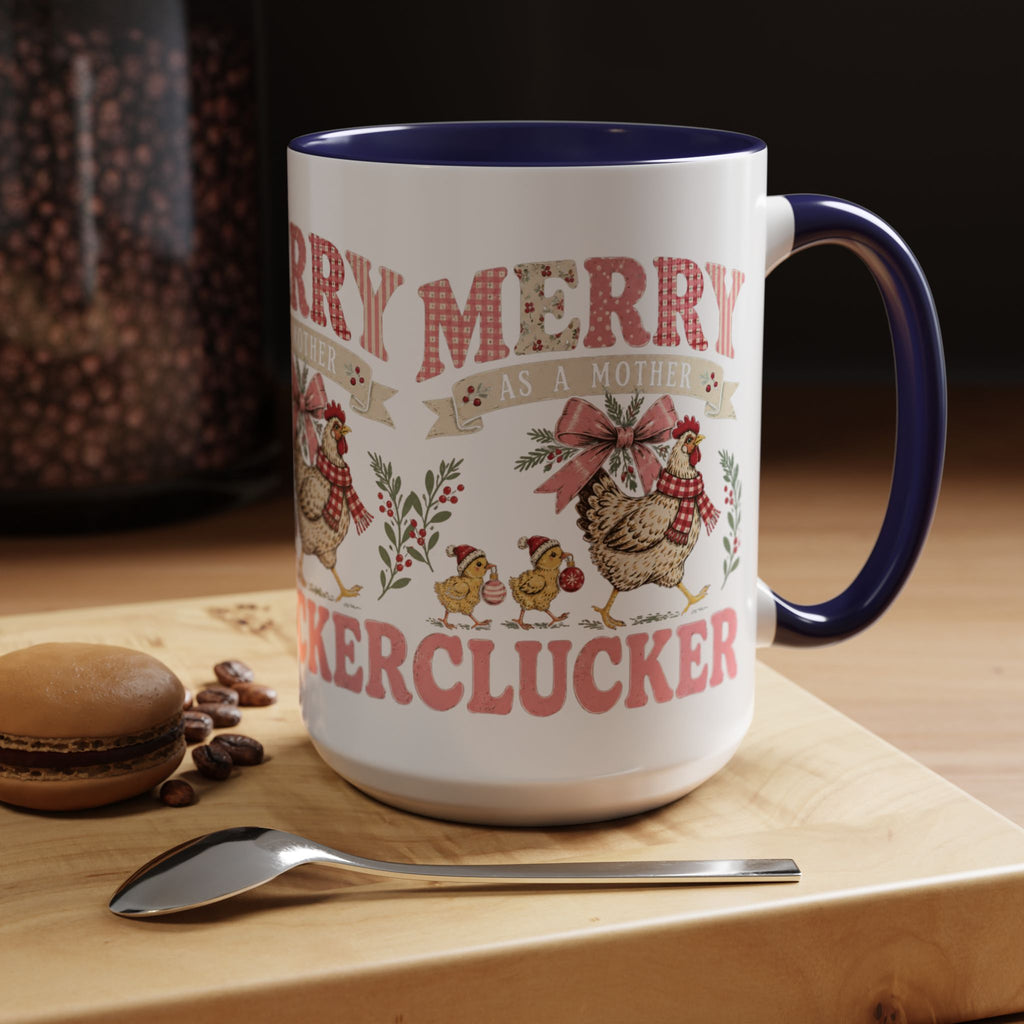 Funny Christmas Chicken Mug, Merry Clucker Coffee Cup, Farmhouse Christmas Mug, Chicken Lover Gift - Kelso Designs