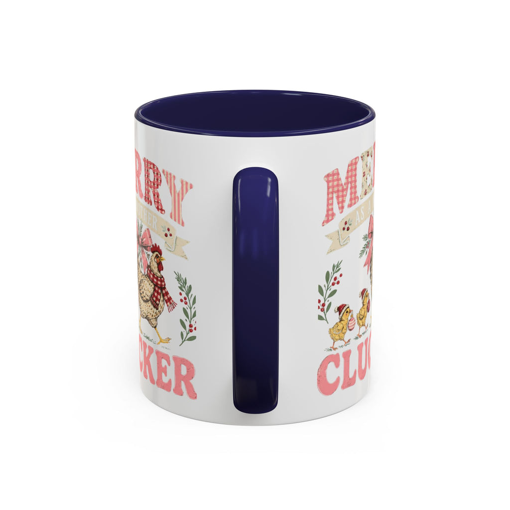 Funny Christmas Chicken Mug, Merry Clucker Coffee Cup, Farmhouse Christmas Mug, Chicken Lover Gift - Kelso Designs