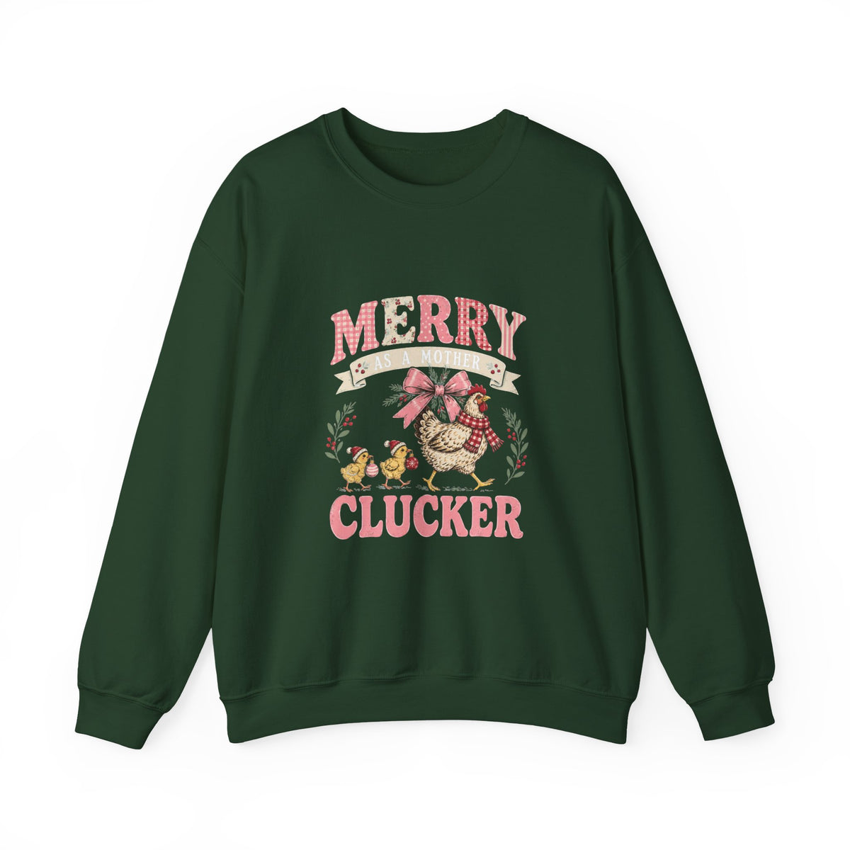 Merry Clucker Sweatshirt, Funny Christmas Chicken Crewneck, Farmhouse Holiday Sweatshirt, Chicken Lover Gift - Kelso Designs