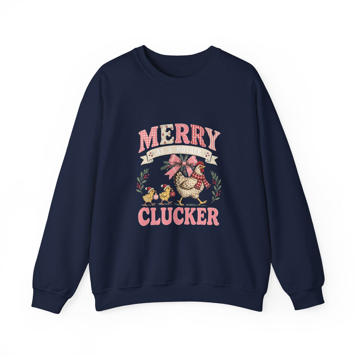 Merry Clucker Sweatshirt, Funny Christmas Chicken Crewneck, Farmhouse Holiday Sweatshirt, Chicken Lover Gift - Kelso Designs