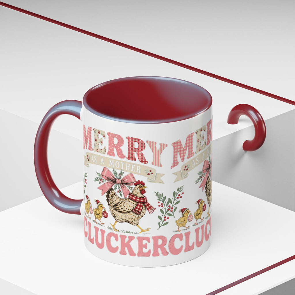 Funny Christmas Chicken Mug, Merry Clucker Coffee Cup, Farmhouse Christmas Mug, Chicken Lover Gift - Kelso Designs