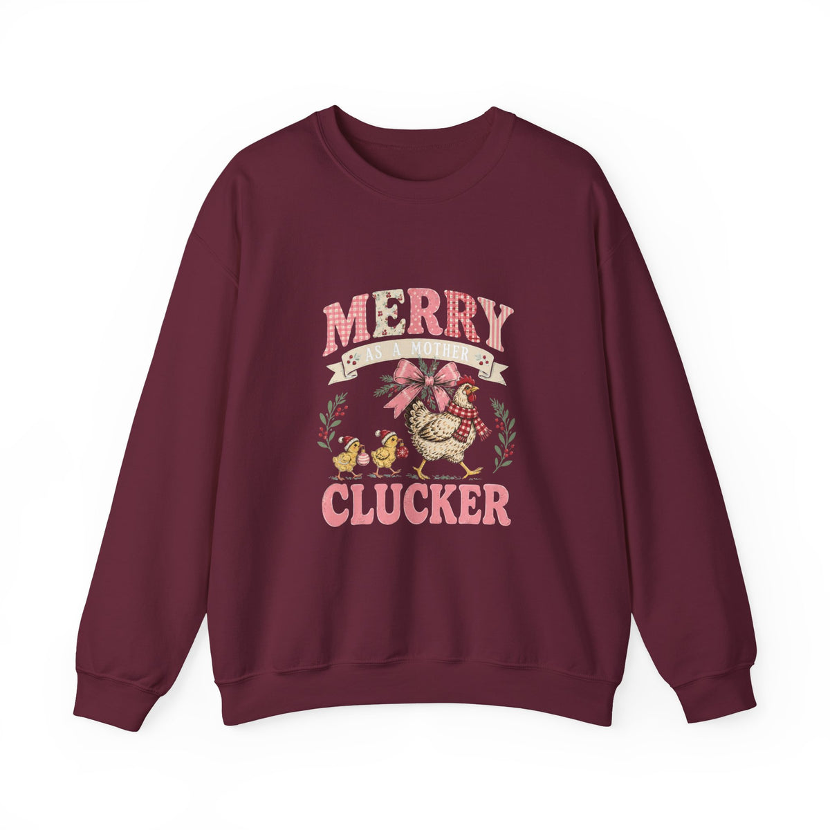 Merry Clucker Sweatshirt, Funny Christmas Chicken Crewneck, Farmhouse Holiday Sweatshirt, Chicken Lover Gift - Kelso Designs