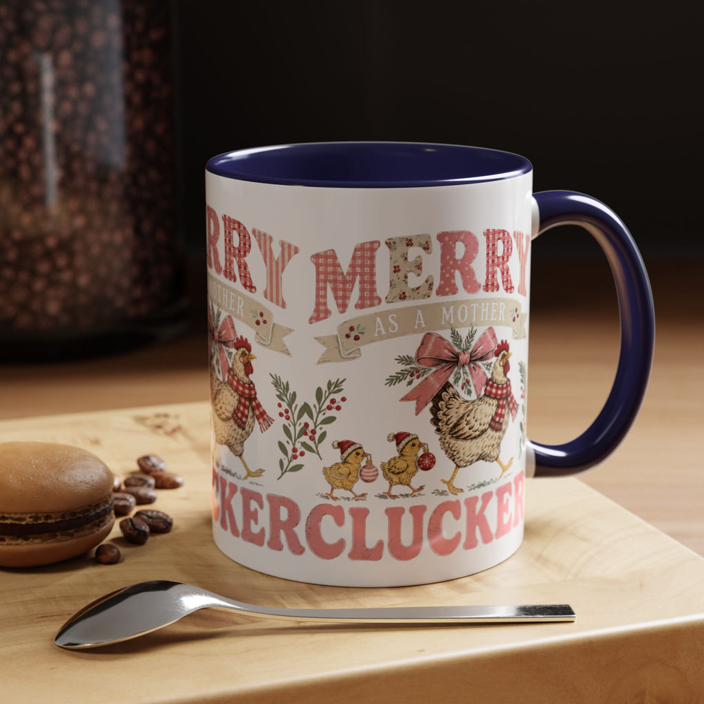 Funny Christmas Chicken Mug, Merry Clucker Coffee Cup, Farmhouse Christmas Mug, Chicken Lover Gift - Kelso Designs