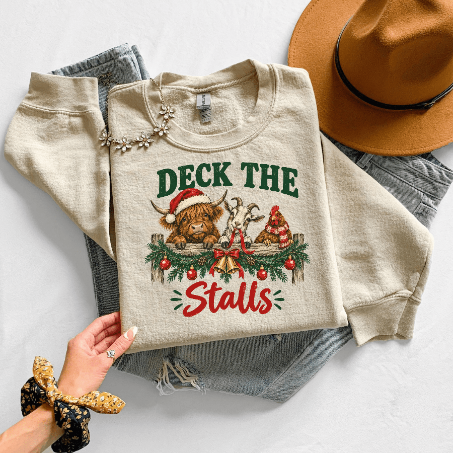 Deck the Stalls Christmas Farm Sweatshirt - Kelso Designs