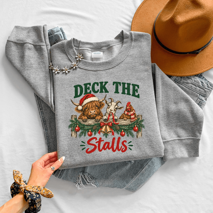 Deck the Stalls Christmas Farm Sweatshirt - Kelso Designs