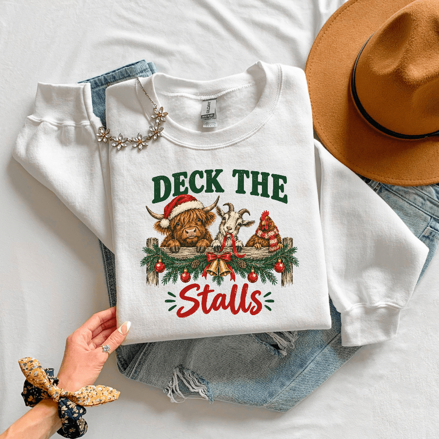 Deck the Stalls Christmas Farm Sweatshirt - Kelso Designs