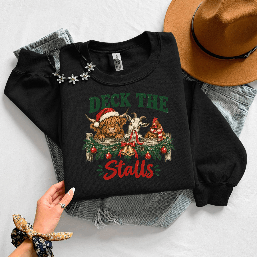 Deck the Stalls Christmas Farm Sweatshirt - Kelso Designs