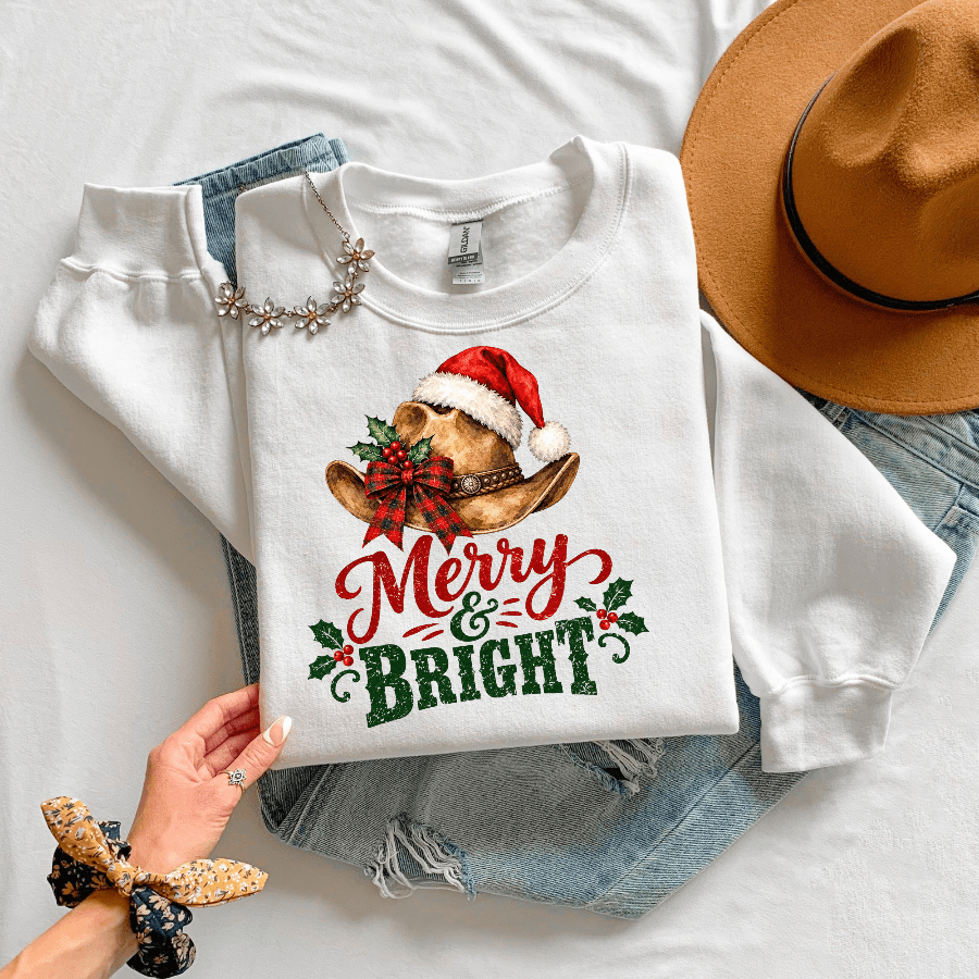 Merry & Bright Christmas Crewneck Sweatshirt - Kelso Designs
