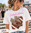 Football Mama Shirt | Leopard Bow Football Mom Tee