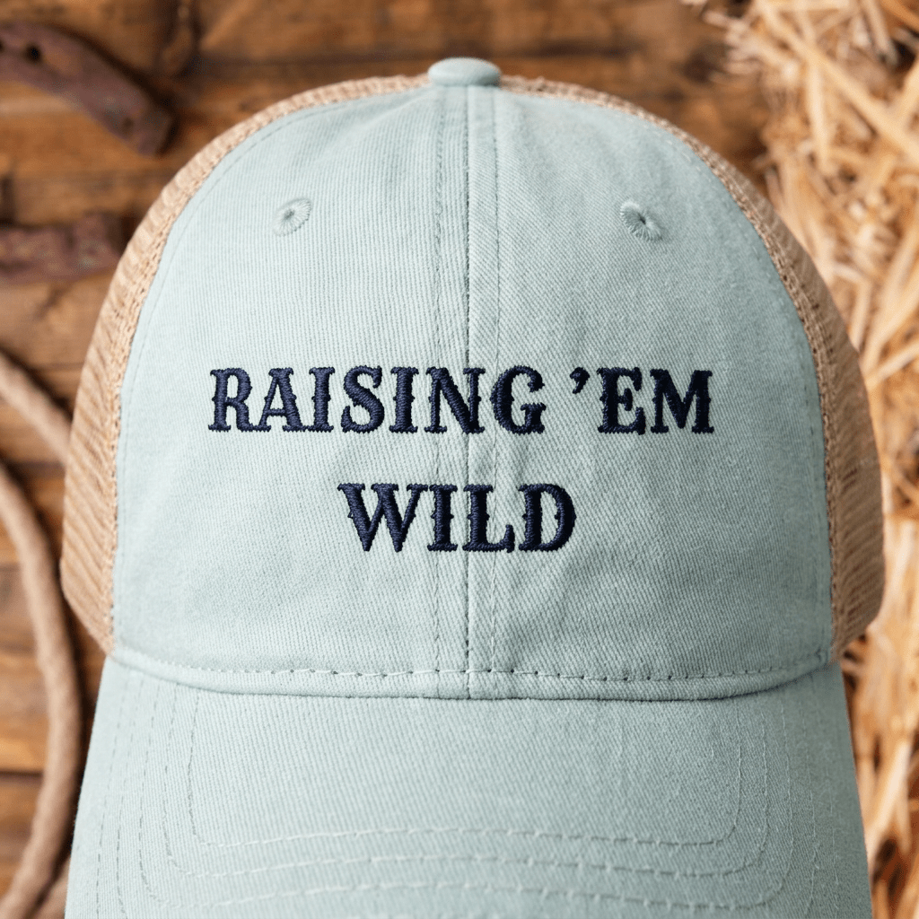 Raising 'Em Wild Trucker Hat | Distressed Snapback Cap - Kelso Designs