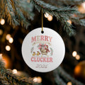 Merry as a Mother Clucker Chicken 2026 Ceramic Ornament - Kelso Designs