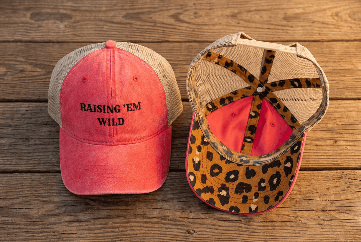 Raising 'Em Wild Trucker Hat | Distressed Snapback Cap - Kelso Designs