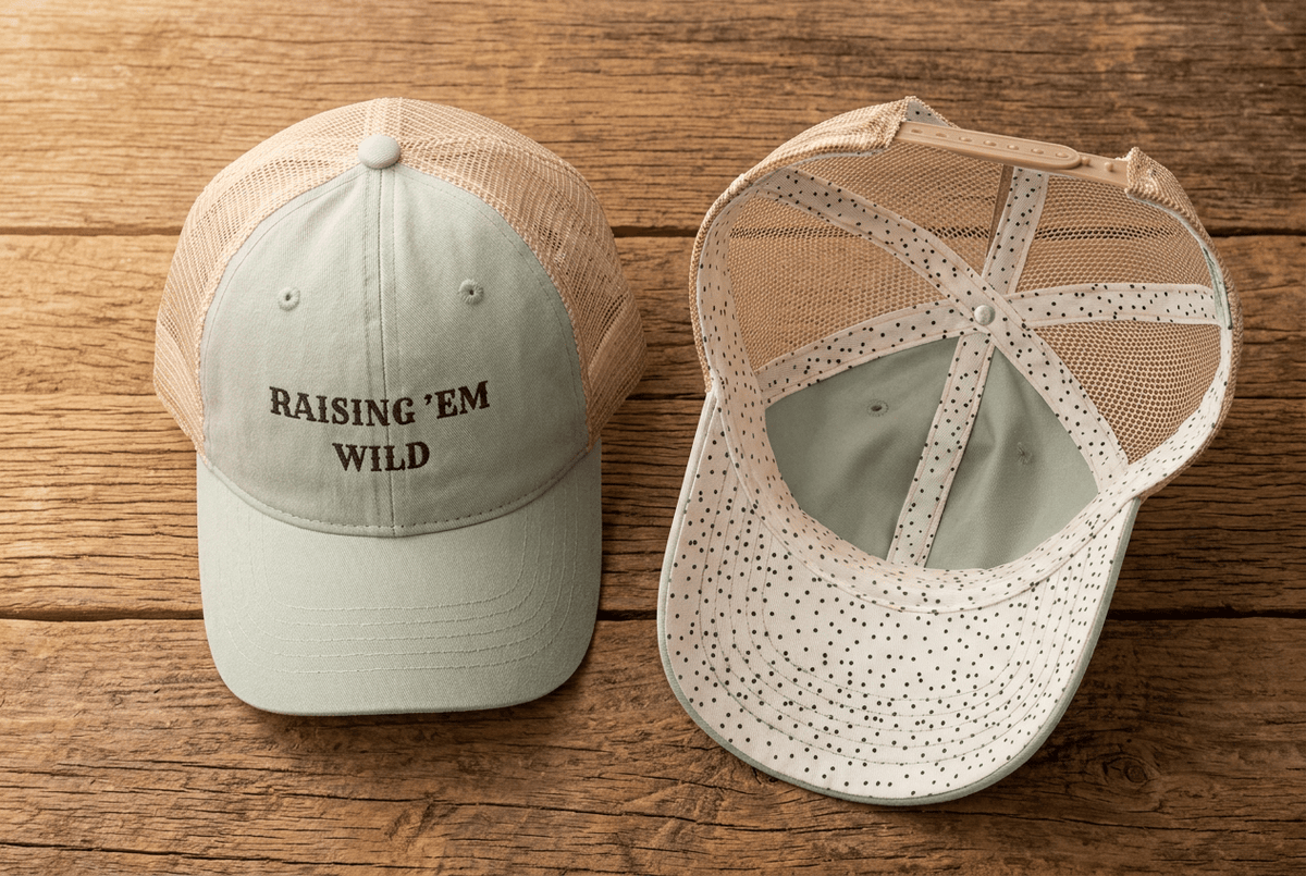Raising 'Em Wild Trucker Hat | Distressed Snapback Cap - Kelso Designs