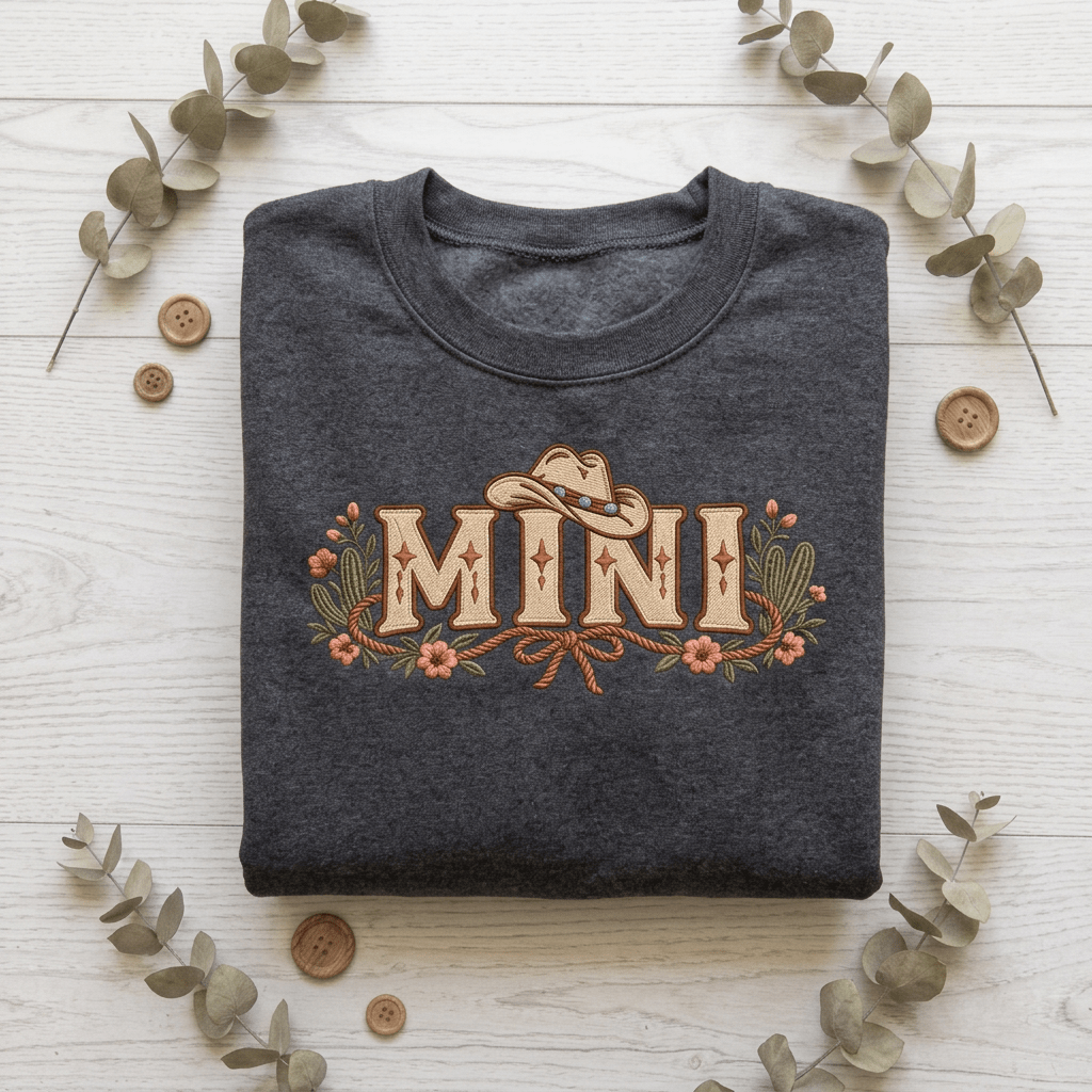 Mini Cowgirl Toddler Sweater, Western Toddler Sweatshirt, Cowboy Hat Floral Girls Pullover, Mama and Mini Matching, Rodeo Gift - Kelso Designs