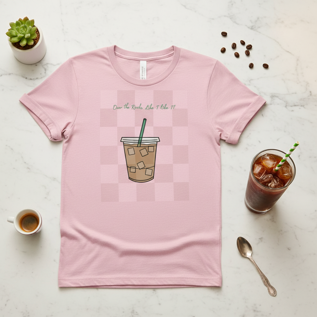 Iced Coffee Shirt | Over the Rocks Like I Like It Graphic Tee