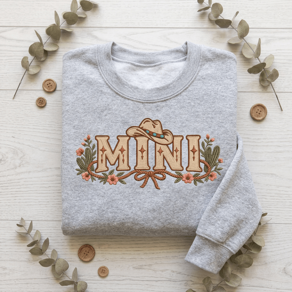 Mini Cowgirl Toddler Sweater, Western Toddler Sweatshirt, Cowboy Hat Floral Girls Pullover, Mama and Mini Matching, Rodeo Gift - Kelso Designs