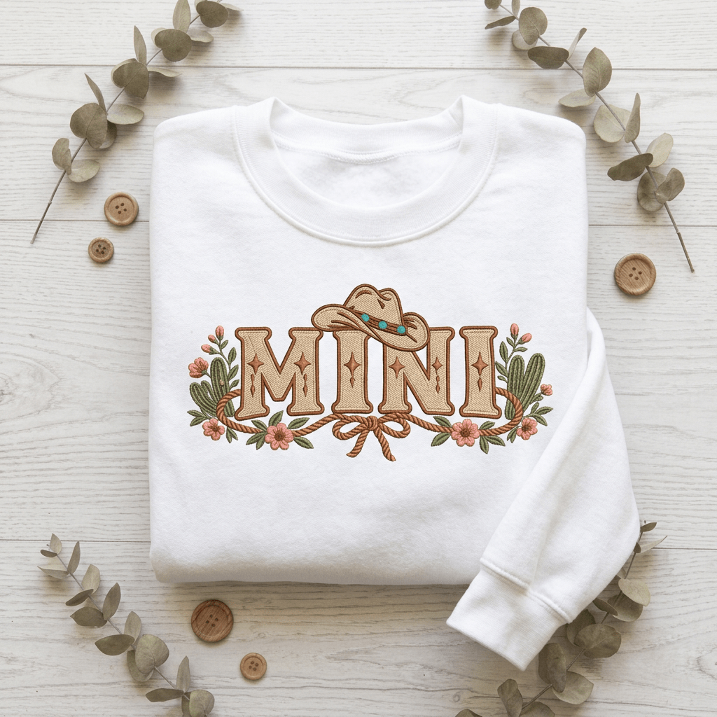 Mini Cowgirl Toddler Sweater, Western Toddler Sweatshirt, Cowboy Hat Floral Girls Pullover, Mama and Mini Matching, Rodeo Gift - Kelso Designs