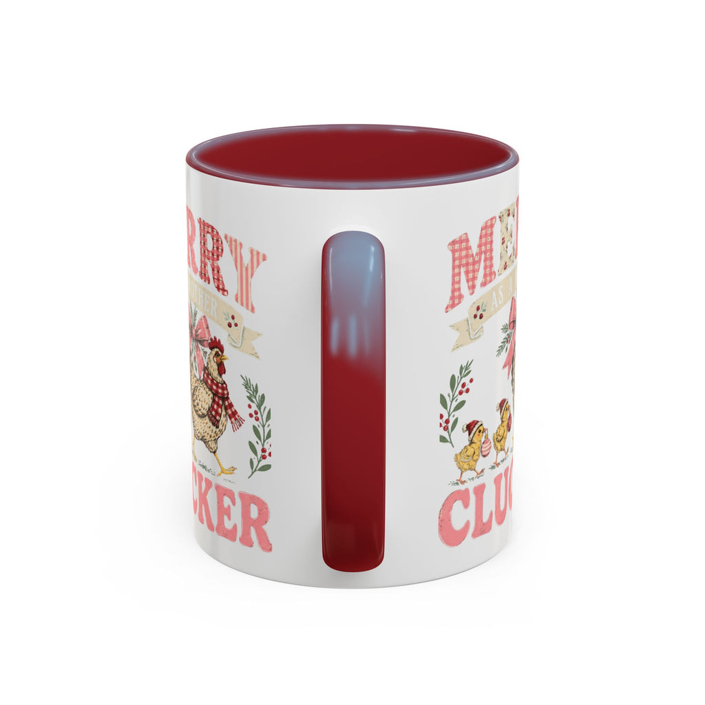 Funny Christmas Chicken Mug, Merry Clucker Coffee Cup, Farmhouse Christmas Mug, Chicken Lover Gift - Kelso Designs