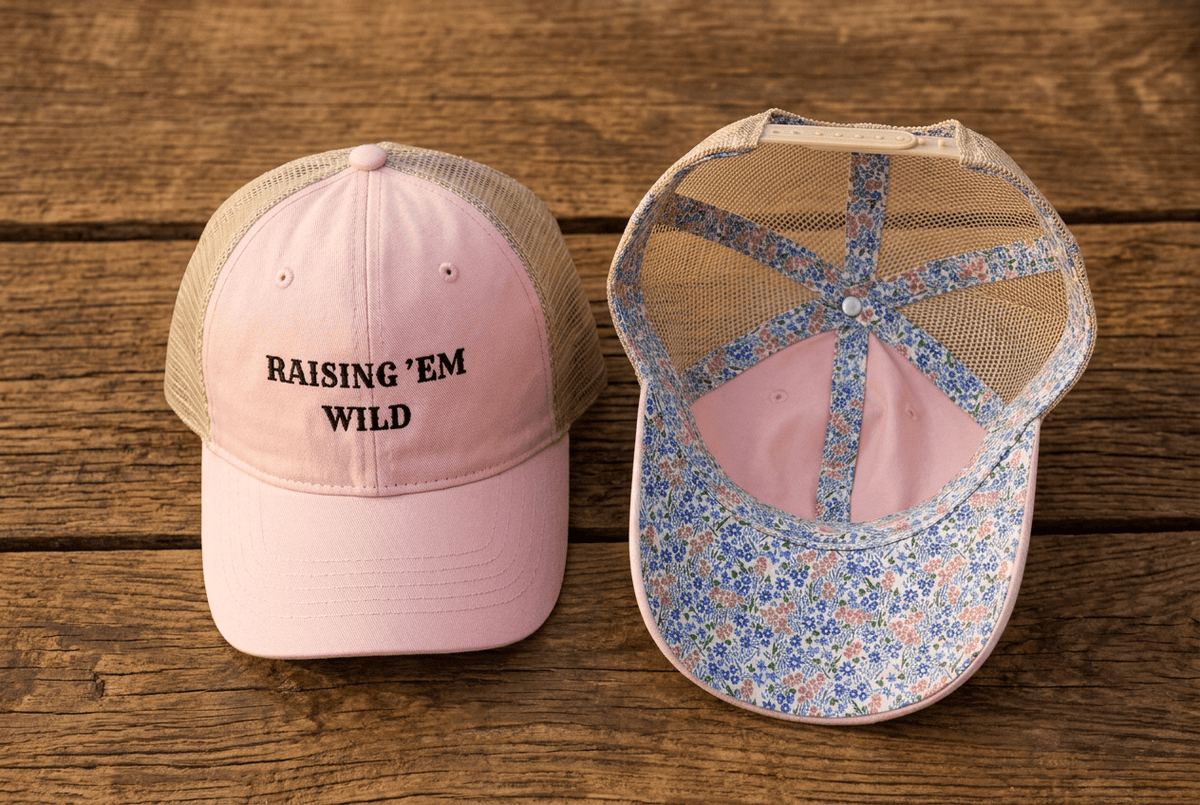 Raising 'Em Wild Trucker Hat | Distressed Snapback Cap - Kelso Designs