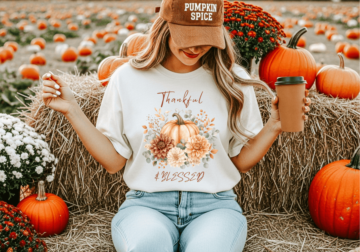 Thankful and Blessed Watercolor Tee - Kelso Designs