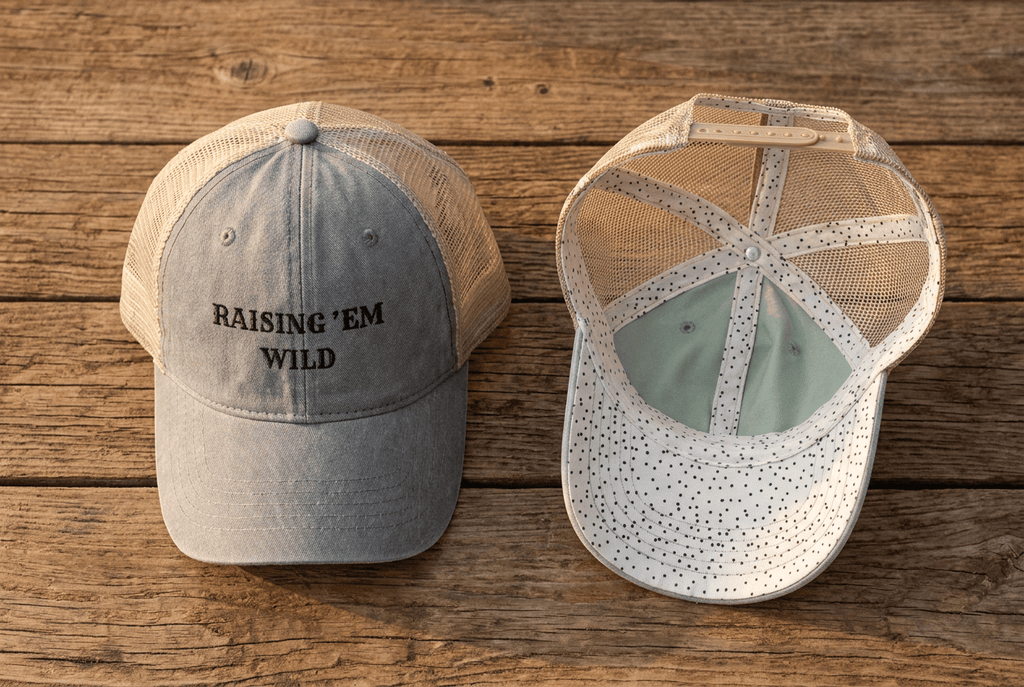 Raising 'Em Wild Trucker Hat | Distressed Snapback Cap - Kelso Designs
