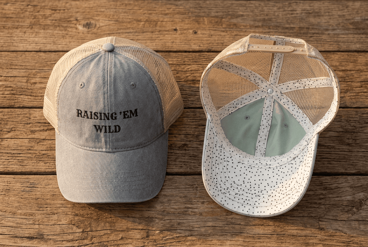 Raising 'Em Wild Trucker Hat | Distressed Snapback Cap - Kelso Designs