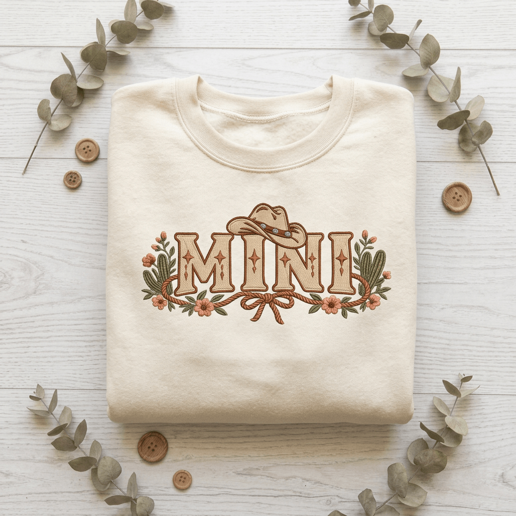 Mini Cowgirl Toddler Sweater, Western Toddler Sweatshirt, Cowboy Hat Floral Girls Pullover, Mama and Mini Matching, Rodeo Gift - Kelso Designs