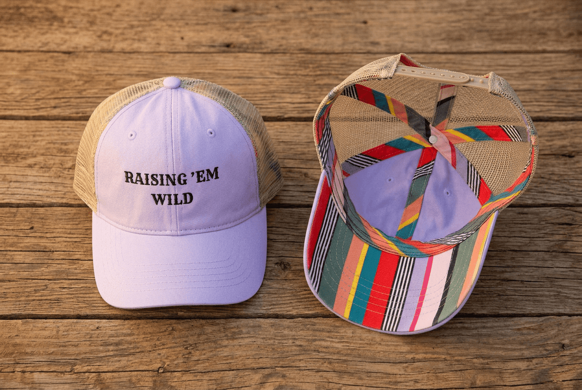 Raising 'Em Wild Trucker Hat | Distressed Snapback Cap - Kelso Designs