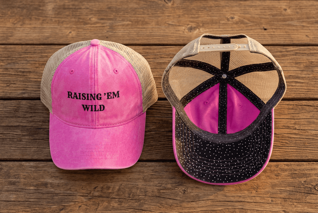 Raising 'Em Wild Trucker Hat | Distressed Snapback Cap - Kelso Designs