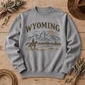 Wyoming Cowboy Sweater | Vintage Western Horse & Mountain Graphic Pullover - Kelso Designs