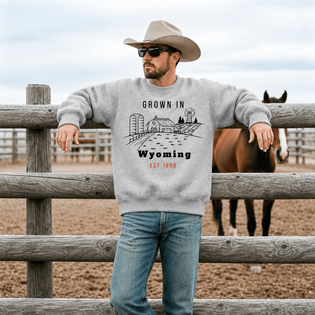 Grown in Wyoming Sweatshirt | Wyoming Pride Crewneck - Kelso Designs
