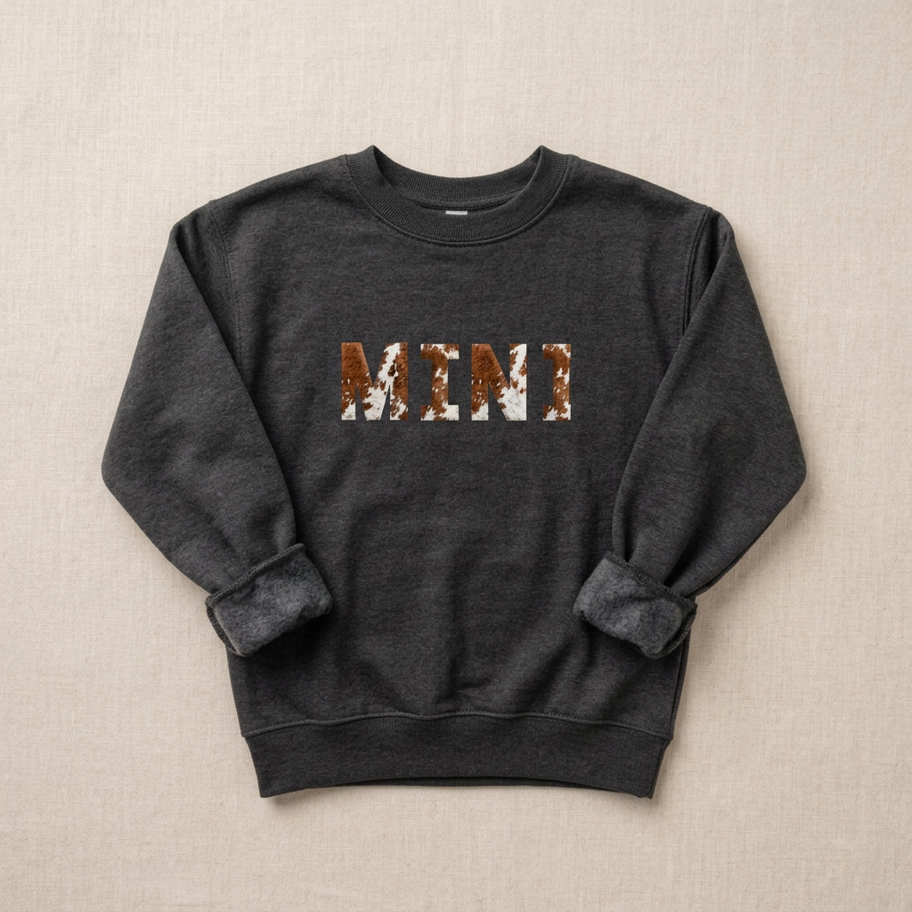 Dark Heather Mini sweatshirt flat lay