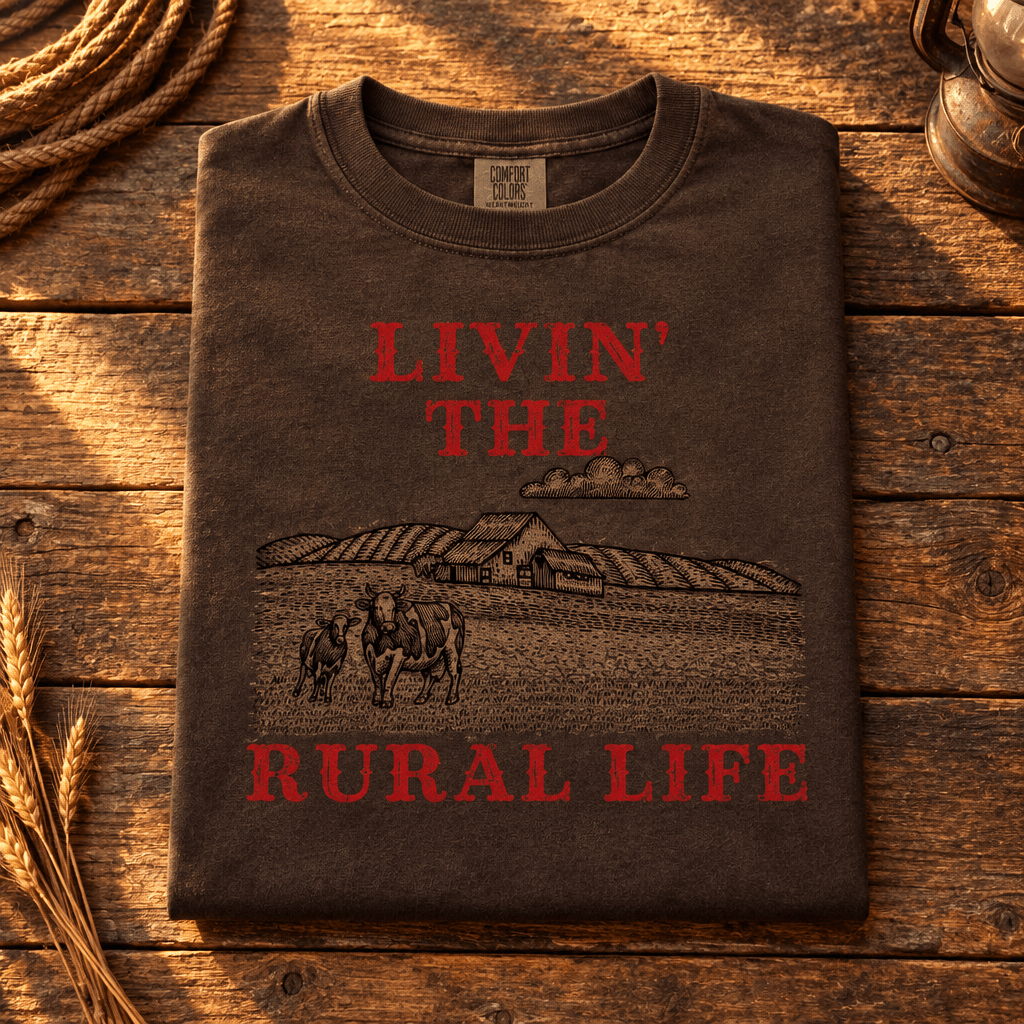 Livin’ the Rural Life T-Shirt | Vintage Western Country Girl Tee - Kelso Designs