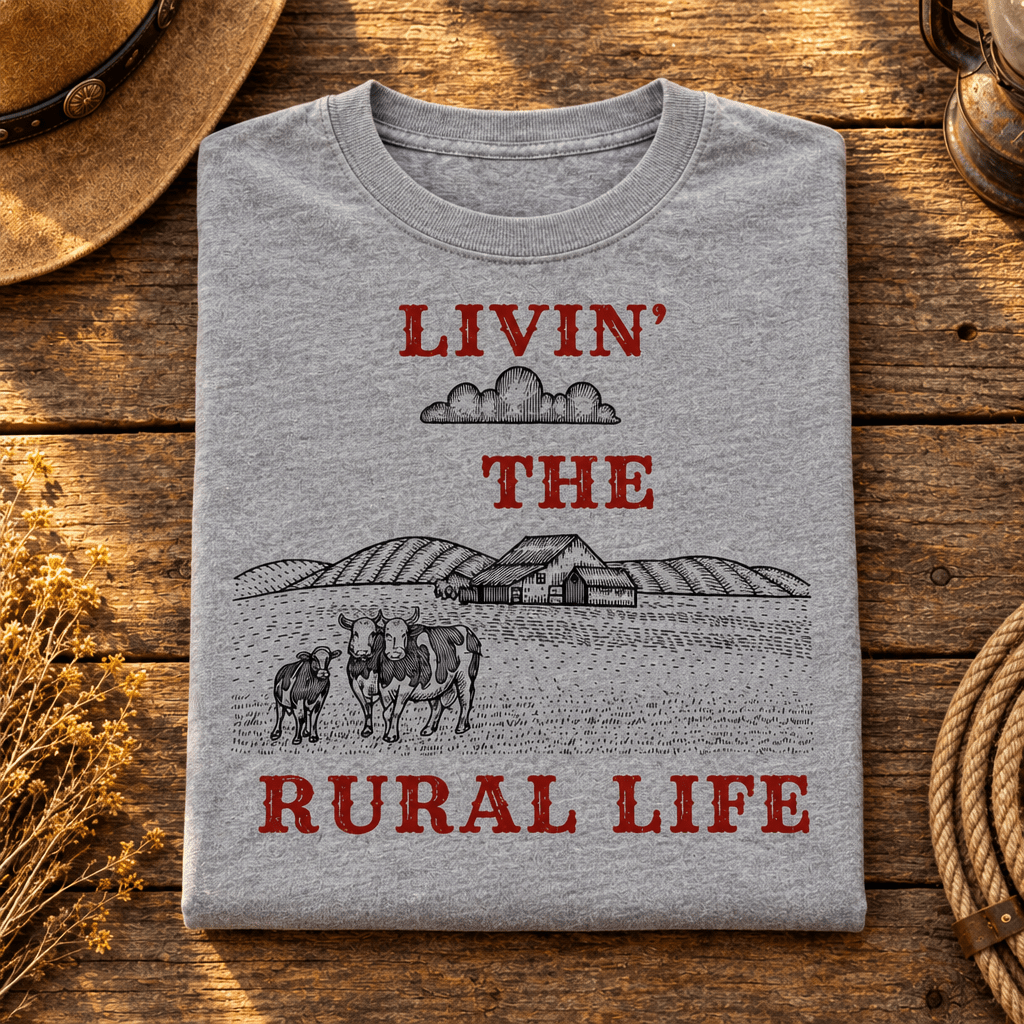 Livin’ the Rural Life T-Shirt | Vintage Western Country Girl Tee - Kelso Designs