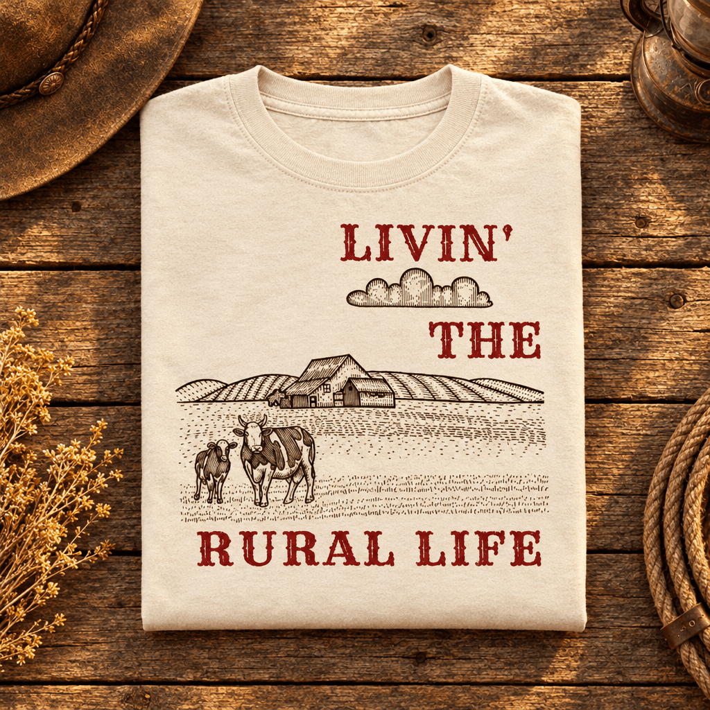 Livin’ the Rural Life T-Shirt | Vintage Western Country Girl Tee - Kelso Designs