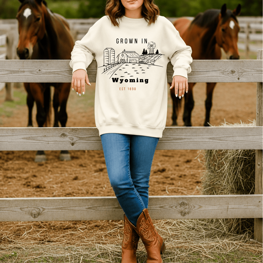 Grown in Wyoming Sweatshirt | Wyoming Pride Crewneck - Kelso Designs