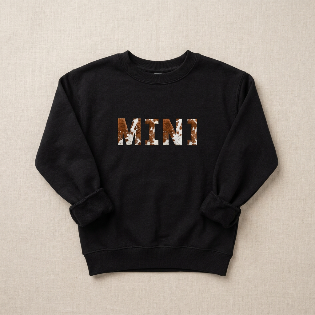 Mini sweatshirt simple flat lay