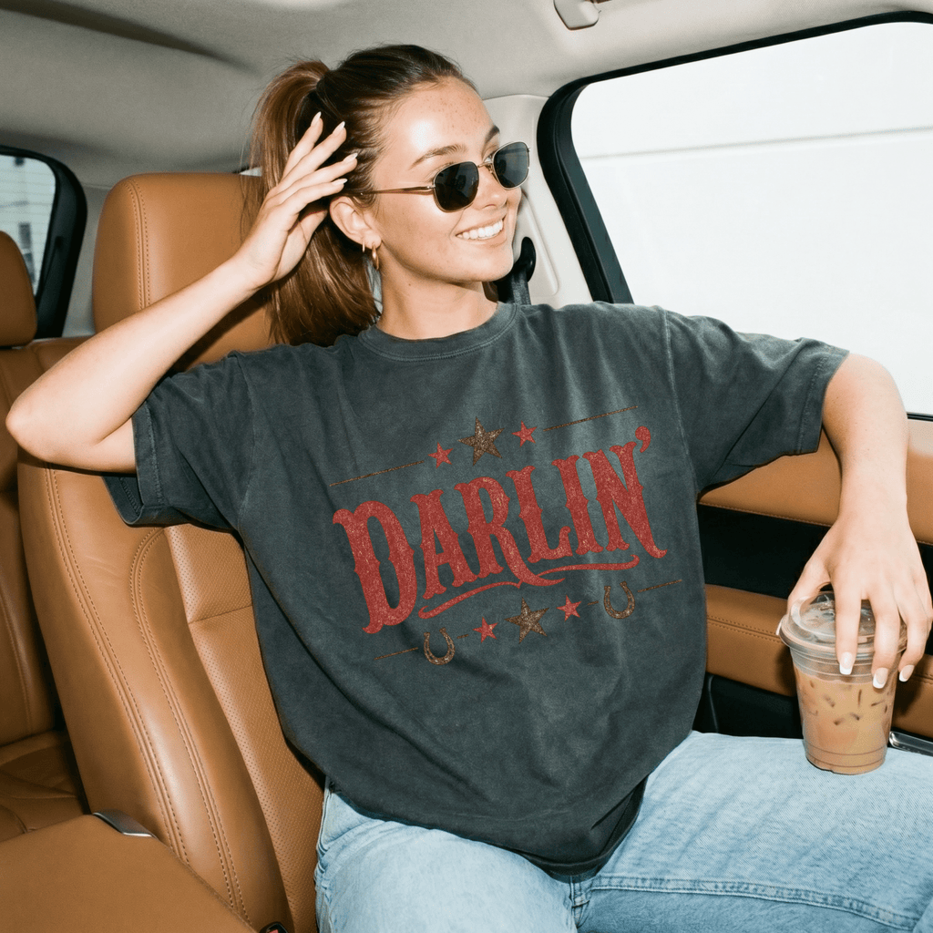 Darlin' Vintage Western Graphic Tee| Retro Cowgirl - Kelso Designs