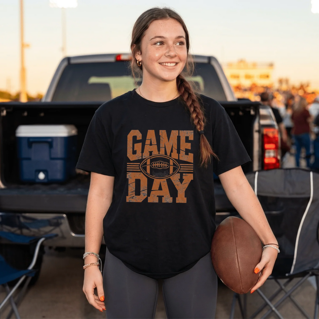 Game Day Vintage Football T-Shirt | Distressed Retro Graphic Tee - Kelso Designs