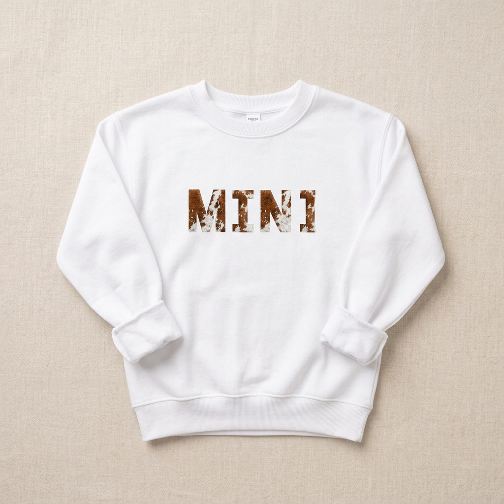 White Mini sweatshirt flat lay
