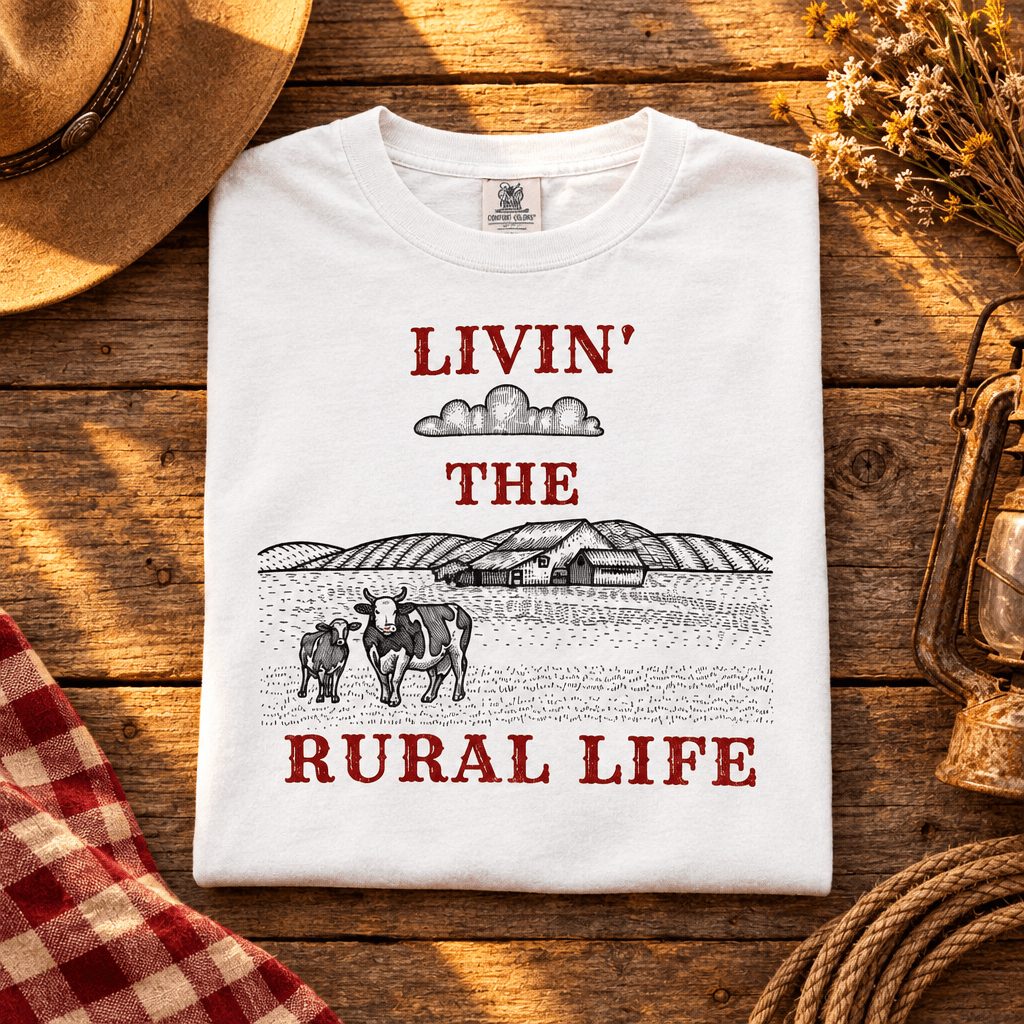 Livin’ the Rural Life T-Shirt | Vintage Western Country Girl Tee - Kelso Designs