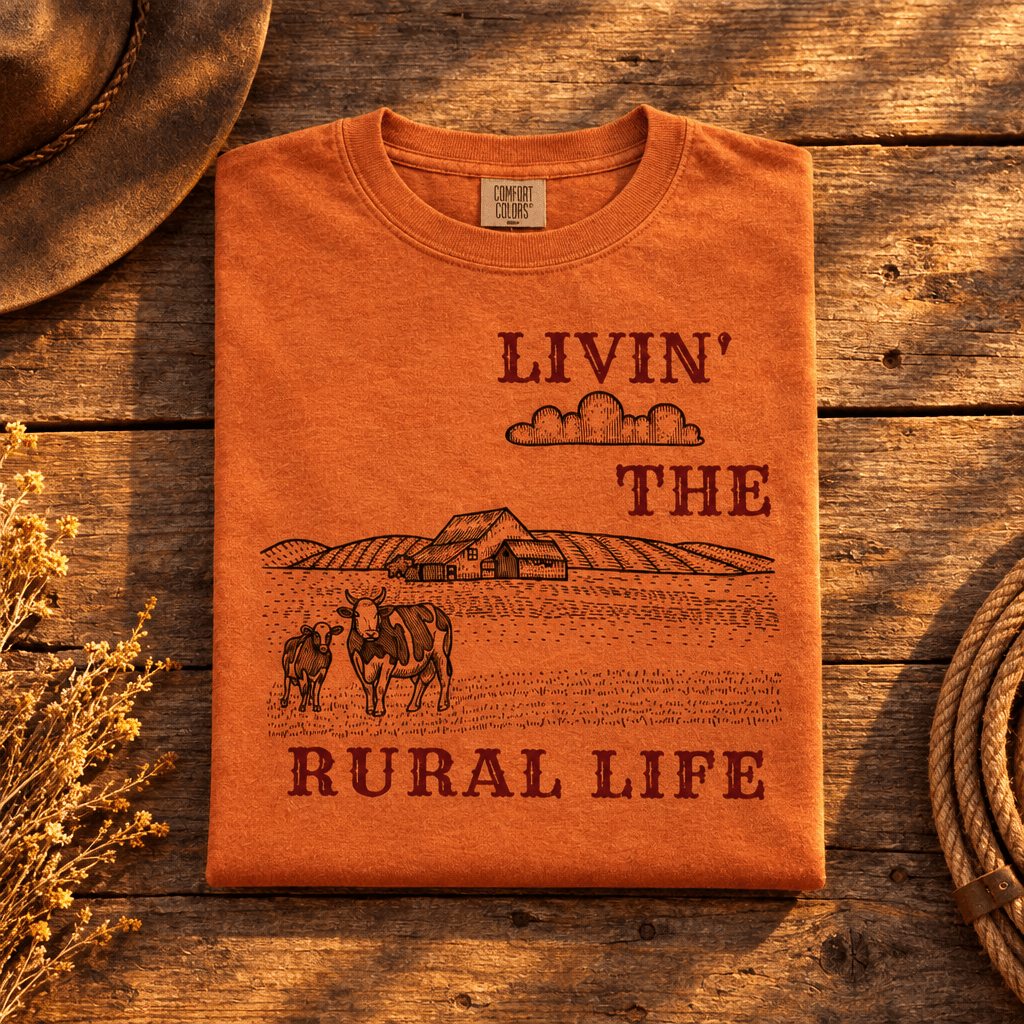 Livin’ the Rural Life T-Shirt | Vintage Western Country Girl Tee - Kelso Designs